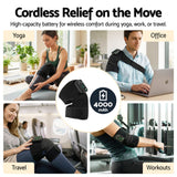 Livemor Knee Massager with Heat, Cordless Heated Knee Massage for Pain Relief with 3 Heating Levels, 3 Vibration Modes,Gentle Lights, Adjustable Straps, 3-in-1, Gift for Men and Women