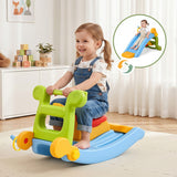 Keezi Kids Slide Set Toddler Indoor Playset Rocking Horse Ring Toss Multi Colour