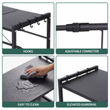 Artiss Kitchen Bakers Rack 40-60CMX78CM Metal Microwave Stand Black