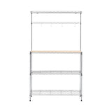 Artiss 4-Tier Metal Kitchen Rack Shelf Silver Storage Shelves Organizer Microwave Stand 90cmx151cm