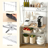 Artiss 4-Tier Metal Kitchen Rack Shelf Silver Storage Shelves Organizer Microwave Stand 90cmx151cm