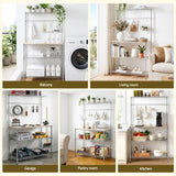 Artiss 4-Tier Metal Kitchen Rack Shelf Silver Storage Shelves Organizer Microwave Stand 90cmx151cm