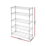 Artiss 5-Tier Kitchen Rack Shelf Shelving 120x45x179CM Adjustable Metal Storage Shelves
