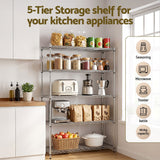 Artiss 5-Tier Kitchen Rack Shelf Shelving 120x45x179CM Adjustable Metal Storage Shelves