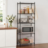 Artiss 5-Tier Kitchen Rack Shelf Shelving Unit 55x30x150CM Adjustable Metal Storage Shelves Black
