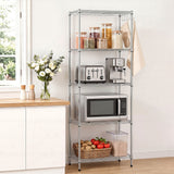 Artiss 5-Tier Kitchen Rack Shelf Shelving Unit 60x35x150CM Adjustable Metal Storage Shelves Silver