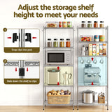 Artiss 5-Tier Kitchen Rack Shelf Shelving Unit 60x35x150CM Adjustable Metal Storage Shelves Silver