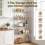Artiss 5-Tier Kitchen Rack Shelf Shelving 90x35x182CM Adjustable Metal Storage Shelves