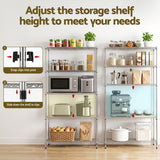 Artiss 5-Tier Kitchen Rack Shelf Shelving 90x35x182CM Adjustable Metal Storage Shelves