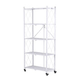 Artiss 5-Tier Foldable Kitchen Bakers Rack 71x160cm Microwave Stand White
