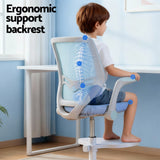 Keezi Kids Ergonomic Study Chair Adjustable w/ Wheels Footrest Blue