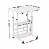 Artiss Laptop Desk Height Adjustable Mobile Workstation Computer Desks 60CM White