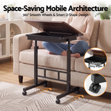 Artiss Adjustable Laptop Desk Mobile Bedside Table Hidden Storage Walnut