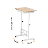 Artiss Adjustable Laptop Desk Mobile Bedside Table Hidden Storage Wood