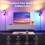 Artiss RGB Floor Lamp LED with 3 Swivel Lights Color Changing Lamp with Remote Stepless Dimmable
