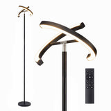 Artiss LED Floor Lamp with Dual Rotating Heads, Dimmable Light and Remote Control Black 20W