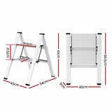 Giantz 2 Step Ladder Multi-Purpose Folding Aluminium Light Weight Platform