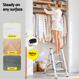 Giantz 3 Step Ladder Multi-Purpose Folding Aluminium Light Weight Platform