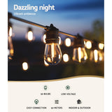 46m Festoon Lights Christmas Fairy String Lights Outdoor Party Garden Decor