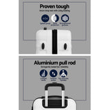 Wanderlite 3-piece hard-shell luggage set 20-24-28 inch TSA lock spinner wheels White