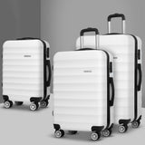 Wanderlite 3-piece hard-shell luggage set 20-24-28 inch TSA lock spinner wheels White
