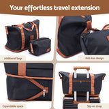 Wanderlite 5pcs Luggage Suitcase Set Trolley Travel TSA Lightweight Hard Case Black Brown