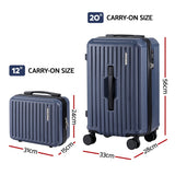 Wanderlite 2-piece hard-shell luggage set 12 inch and 20 inch TSA lock Navy