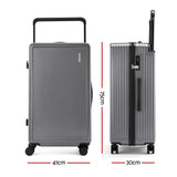 Wanderlite 28" Wide Handle Luggage Suitcase Travel TSA Lock Anthracite Grey