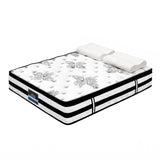 Giselle Queen 34cm 5-Zone Euro Top Pocket Spring Mattress with 2 Natural Latex Contour Pillows