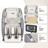 Livemor 4D Massage Chair Recliner - Full Body SL-Track Zero Gravity with AI Body Scan, Deep Tissue Electric Massager with Heat, 12 Auto Programs, LCD Touchscreen & Bluetooth, Grey