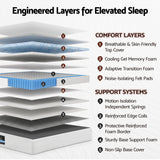 Giselle 25cm King Hybrid Mattress Soft Knitted Fabric Edge Support Gel Foam