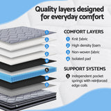 Giselle Bedding 34cm Double Mattress Hybrid, Pocket Spring Bed Mattress