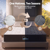 Giselle King Single Reversible Spring Mattress Cashmere Cover Gel Foam Firm 35cm