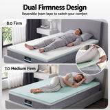 Giselle Bedding King Single Mattress 23cm Pocket Spring Mattress with Adjustable Firmness Reversible Foam Layer for Medium Firm & Firm Support Motion Isolation Bedroom Bed