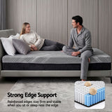 Giselle Single Mattress 26cm Firm Pocket Spring Dual Edge Support Dark Grey