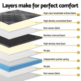 35cm Giselle Mattress Queen Bed Bamboo Pocket Firm Foam