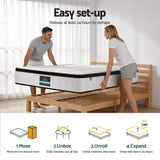 Giselle Bedding Queen Mattress 30cm Pocket Spring Euro Top Medium Firm Foam