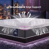 Levitex King Mattress Lumbar Support, 5-Zone Pocket Springs & 2-Row Hardened Edges for Deep Sleep, Cooling Gel Memory & Egg-Crate Foam