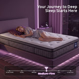 Levitex Single Mattress 2 Rows Edge Support for Deep Sleep 5-Zone Ergonomic Pocket Spring Breathable Corrugated Sponge Medium Firm 30CM