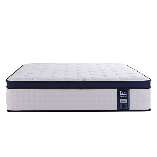 Levitex 35CM Double Mattresses Gel Memory Foam and 7-Zone Ergonomic Pocket Spring, Anti-Roll Dual-Row Edge, Undisturbed Deep Sleep For Restless Couples, Triple Cooling System