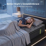 Levitex 34 cm Pocket Spring Mattress with Reinforced Edge Support & 5-Zone Pressure Relief Breathable Gel Memory Foam Hybrid Mattress for Back Pain King Single