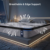 Levitex 5-Zone Pocket Spring Mattress with Latex & Memory Foam 7.5 Firm Hybrid Mattress for Extra Lumbar & Shoulder Support 34 cm Thickness King