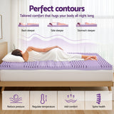 Giselle 8cm Memory Foam Mattress Topper Lavender Infused Bamboo Cover 7-Zone King