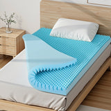 Giselle 8cm Memory Foam Mattress Topper Gel Egg Crate Foam Bamboo Single