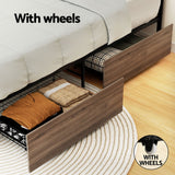Artiss Bed Frame Metal Frame Double Size Bed Base 2 Drawers OSLO
