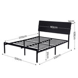 Artiss Bed Frame Queen Size LED Metal Bed Base with Charging Station LAN