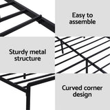 Artiss Bed Frame Queen Size LED Metal Bed Base with Charging Station LAN