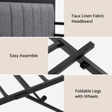Artiss Bed Frame Double LED Metal Trundle Daybed with Charging Station TURN