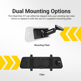 PARKMATE 9.66” Touch Screen DVR Mirror Monitor with Smart Display