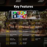 PARKMATE 9.66” Touch Screen DVR Mirror Monitor with Smart Display